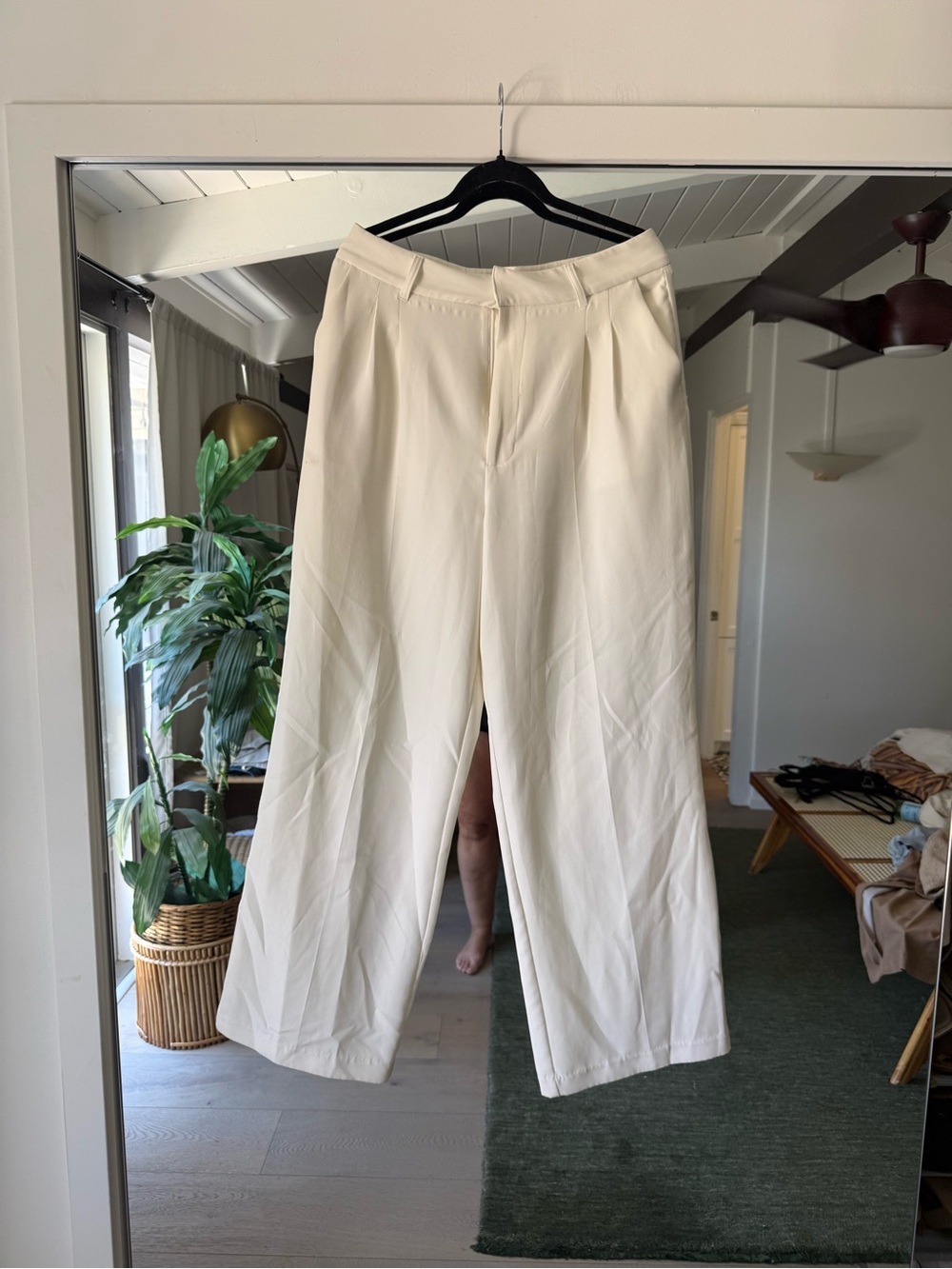 Steve Madden Cream Wide-Leg Trousers